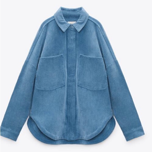 Zara Tops - ZARA Blue Shirt-Jacket